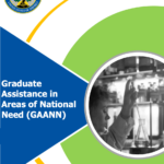 largely a decorative image from the cover of a GAANN program announcement .includes the Dept of Ed official logo, has an inset photo of a person pipetting something, and says "Graduate Assistance in Areas of National Need (GAANN)"